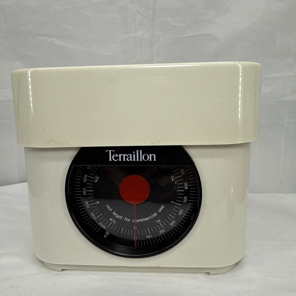 VTG Terraillon 5 lb White Plastic Counter Top Scale with Tray Made‎ in France